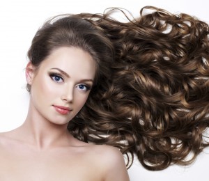 Woman with long beauty hair